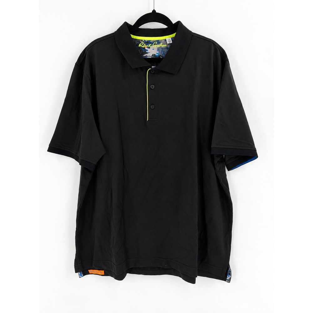 Robert Graham Champion Polo Men 4XL Black Wicking Performance Golf Active NWT